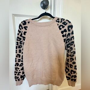 Leopard Print Tan Sweater